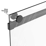 Ivanees Adjustable Semi-Frameless Dual Sliding Glass Bathtub Door with Clear Tempered Glass