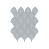 Scallop Soho Cloud Blue Glossy Glazed Porcelain Mosaic