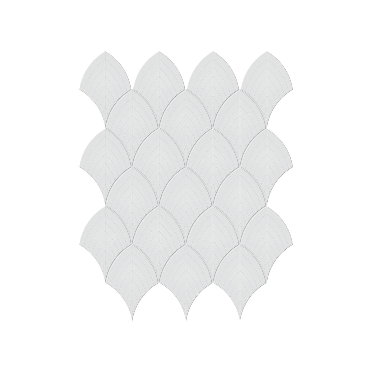 Scallop Soho Gallery Grey Glossy Glazed Porcelain Mosaic