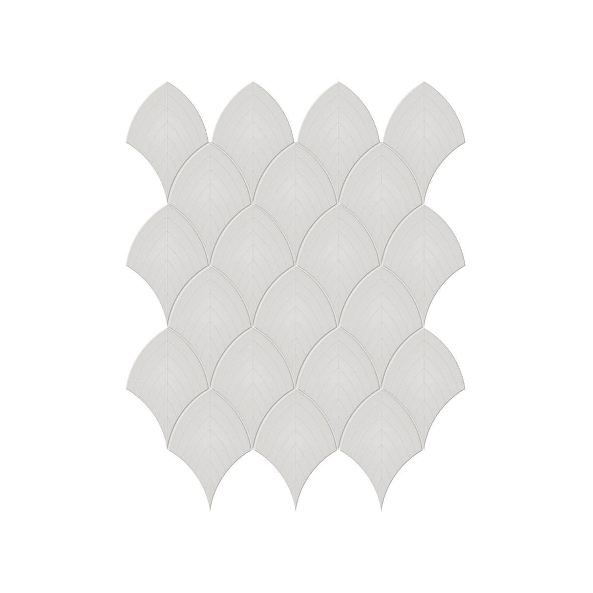 Scallop Soho Loft Grey Glossy Glazed Porcelain Mosaic
