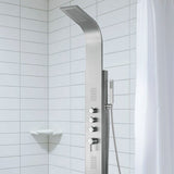 Sleek Brushed Stainless Steel Malibu Shower System - 7" Showerhead - Rectangular - Surface Mounted - Multi Function