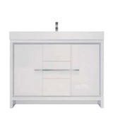 Modern Bathroom Vanity Cabinet With Acrylic Sink, 3 Drawers & 2 Doors
