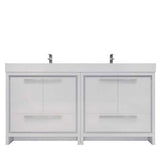 Elegant Ashley Freestanding Bathroom Vanity With Reinforced Double Acrylic Sink, Soft Closing Drawers & Doors
