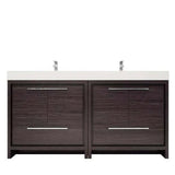 Elegant Ashley Freestanding Bathroom Vanity With Reinforced Double Acrylic Sink, Soft Closing Drawers & Doors