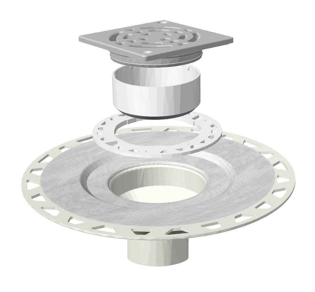 Kerdi-Drain Grate Kit 4 inch Brushed Nickel