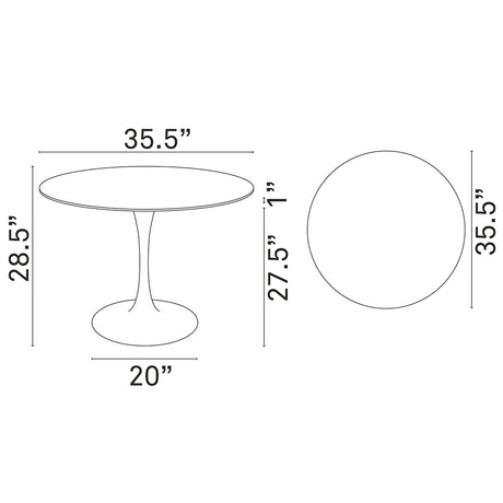 Lippa 36" Round Wood Top Dining Room Table Set - Modern Dining Table Set - BUILDMYPLACE