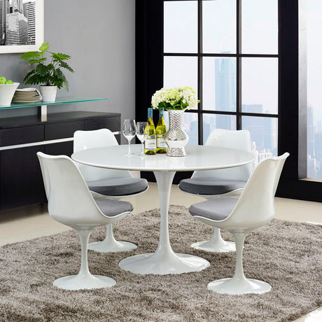 Lippa 47" Round Wood Top Dining Room Table Set - Modern Dining Table Set - BUILDMYPLACE