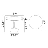 Lippa 47" Round Wood Top Dining Room Table Set - Modern Dining Table Set - BUILDMYPLACE
