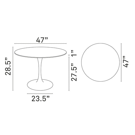 Lippa 47" Round Wood Top Dining Room Table Set - Modern Dining Table Set - BUILDMYPLACE