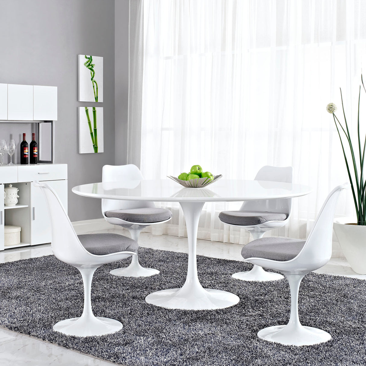 Lippa 28" Round Wood Top  Dining Room Table Set - Modern Dining Table Set - BUILDMYPLACE