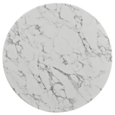 Lippa 36" Round Artifical Marble Dining Room Table Set - Modern Dining Table Set - BUILDMYPLACE