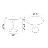Lippa 36" Round Artifical Marble Dining Room Table Set - Modern Dining Table Set - BUILDMYPLACE