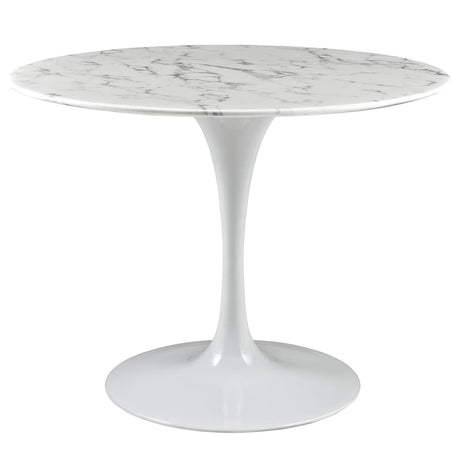 Lippa 40" Round Artifical Marble Dining Room Table Set - Modern Dining Table Set - BUILDMYPLACE