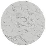Lippa 40" Round Artifical Marble Dining Room Table Set - Modern Dining Table Set - BUILDMYPLACE