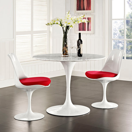 Lippa 40" Round Artifical Marble Dining Room Table Set - Modern Dining Table Set - BUILDMYPLACE