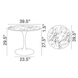 Lippa 40" Round Artifical Marble Dining Room Table Set - Modern Dining Table Set - BUILDMYPLACE