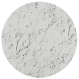 Lippa 47" Round Artifical Marble Dining Room Table Set - Modern Dining Table Set - BUILDMYPLACE