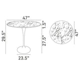 Lippa 47" Round Artifical Marble Dining Room Table Set - Modern Dining Table Set - BUILDMYPLACE