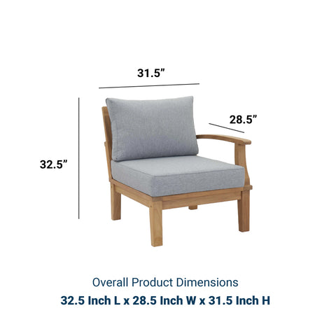 Marina Outdoor Patio Teak Sofa - BUILDMYPLACE