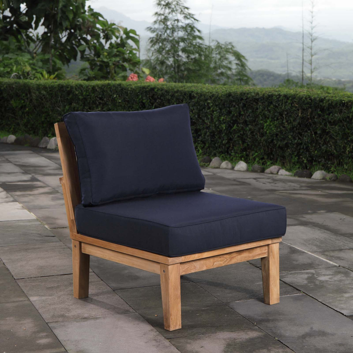 Marina Armless Outdoor Patio Teak Sofa - BUILDMYPLACE