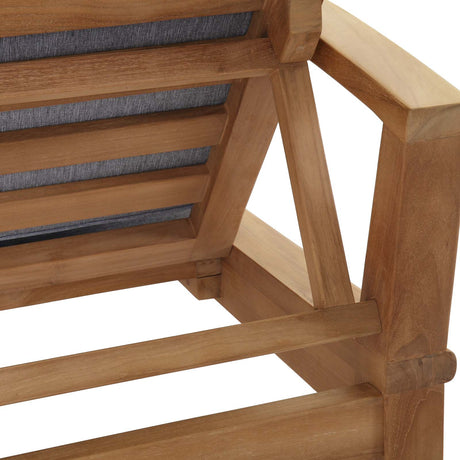 Marina Outdoor Patio Teak Single Chaise - BUILDMYPLACE