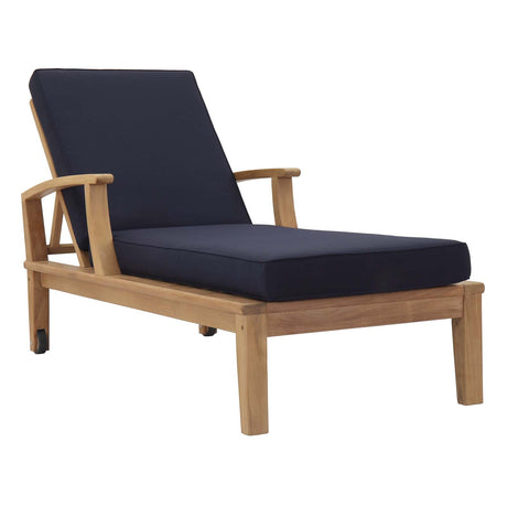 Marina Outdoor Patio Teak Single Chaise - BUILDMYPLACE