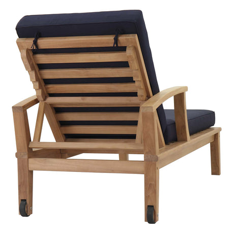Marina Outdoor Patio Teak Single Chaise - BUILDMYPLACE