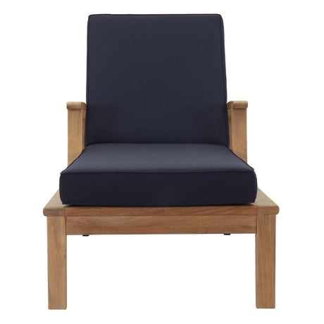 Marina Outdoor Patio Teak Single Chaise - BUILDMYPLACE