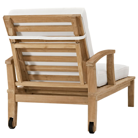 Marina Outdoor Patio Teak Single Chaise - BUILDMYPLACE