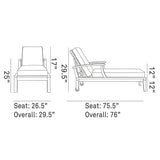 Marina Outdoor Patio Teak Single Chaise - BUILDMYPLACE
