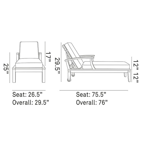 Marina Outdoor Patio Teak Single Chaise - BUILDMYPLACE