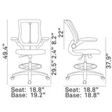 Veer Drafting Chair- Tall Office Chair For Adjustable Standing Desks - BUILDMYPLACE