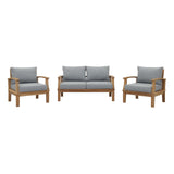 Marina 3 Piece one Sofa Outdoor Patio Teak Set - BUILDMYPLACE