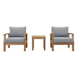Marina 3 Piece Outdoor Patio Teak Set with Side Table - BUILDMYPLACE