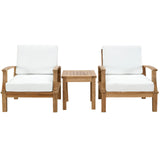 Marina 3 Piece Outdoor Patio Teak Set with Side Table - BUILDMYPLACE
