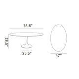 Lippa 78" Oval Wood Top Dining Table - Modern Dining Table Set - BUILDMYPLACE