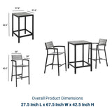 Maine 3 Piece 2 Bar Stool Outdoor Patio Dining Set - BUILDMYPLACE