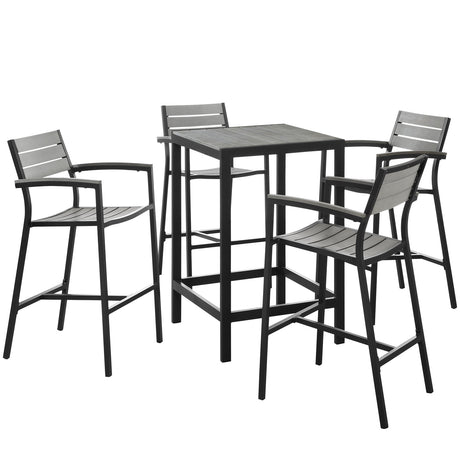Maine 5 Piece Outdoor Patio Bar Set - BUILDMYPLACE