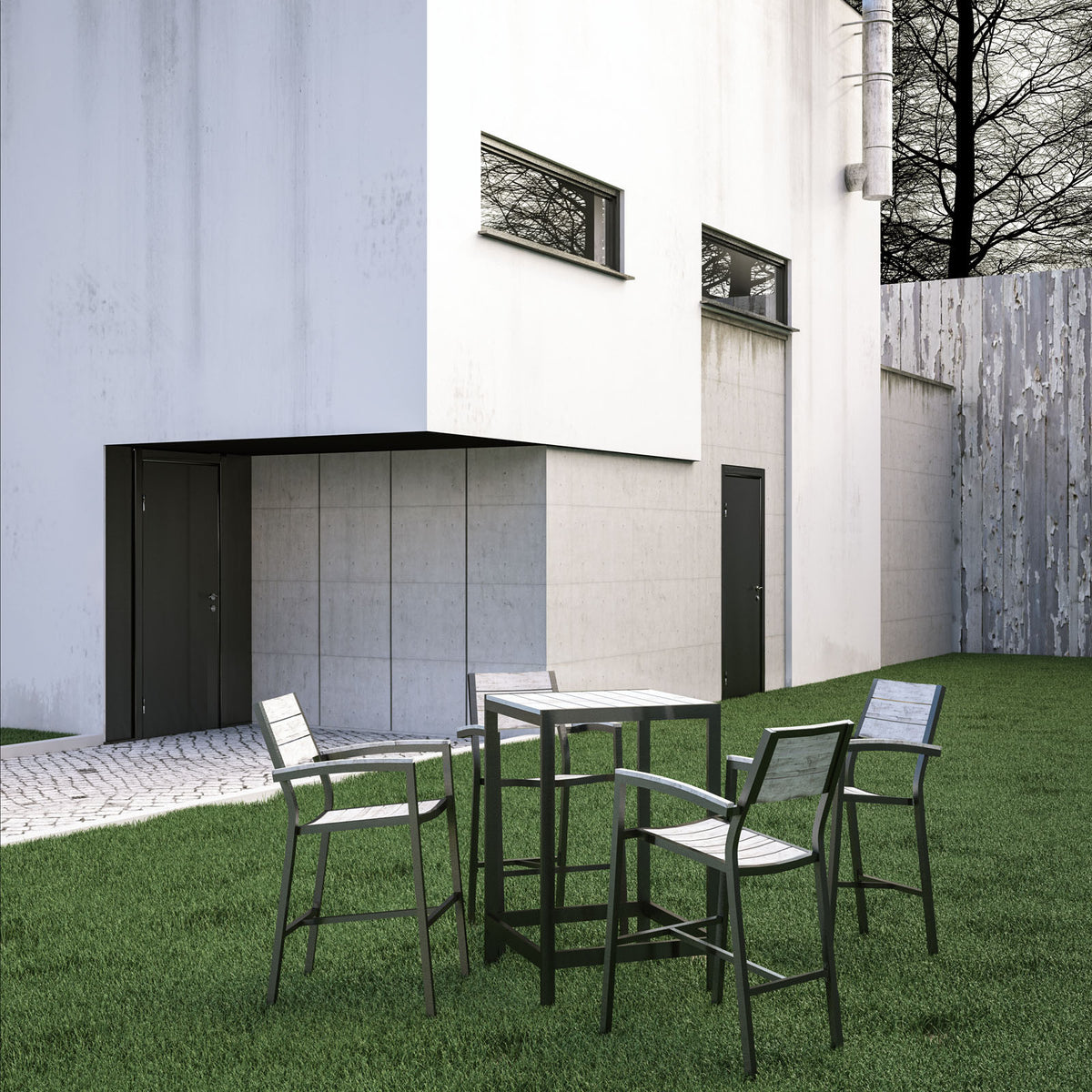 Maine 5 Piece Outdoor Patio Bar Set - BUILDMYPLACE