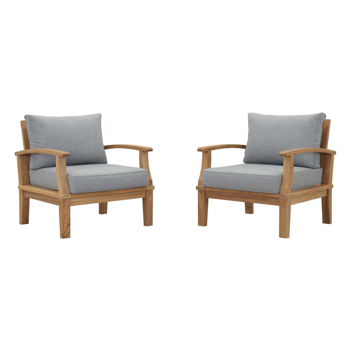 Marina 2 Piece Armchair Outdoor Patio Teak Set - BUILDMYPLACE