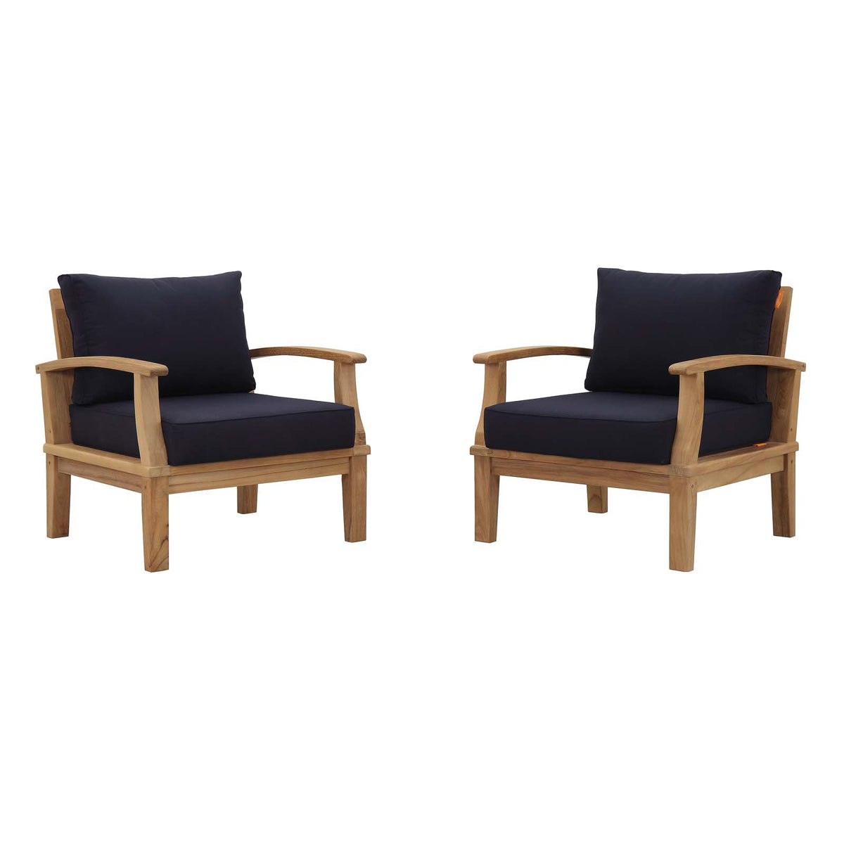 Marina 2 Piece Armchair Outdoor Patio Teak Set - BUILDMYPLACE
