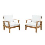 Marina 2 Piece Armchair Outdoor Patio Teak Set - BUILDMYPLACE