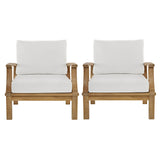 Marina 2 Piece Armchair Outdoor Patio Teak Set - BUILDMYPLACE