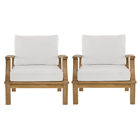 Marina 2 Piece Armchair Outdoor Patio Teak Set - BUILDMYPLACE