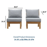 Marina 2 Piece W/ Middle Sofa Outdoor Patio Teak Set - BUILDMYPLACE