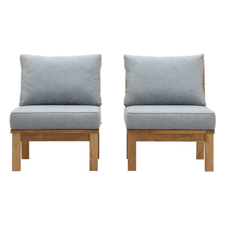 Marina 2 Piece W/ Middle Sofa Outdoor Patio Teak Set - BUILDMYPLACE