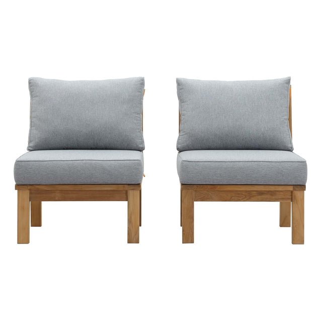 Marina 2 Piece W/ Middle Sofa Outdoor Patio Teak Set - BUILDMYPLACE