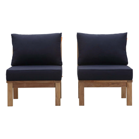 Marina 2 Piece W/ Middle Sofa Outdoor Patio Teak Set - BUILDMYPLACE