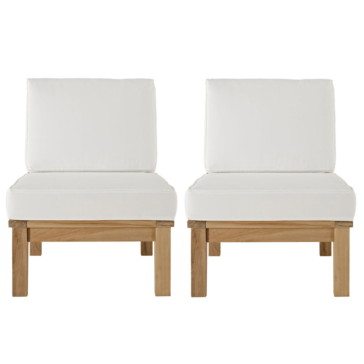 Marina 2 Piece W/ Middle Sofa Outdoor Patio Teak Set - BUILDMYPLACE