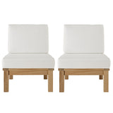 Marina 2 Piece W/ Middle Sofa Outdoor Patio Teak Set - BUILDMYPLACE